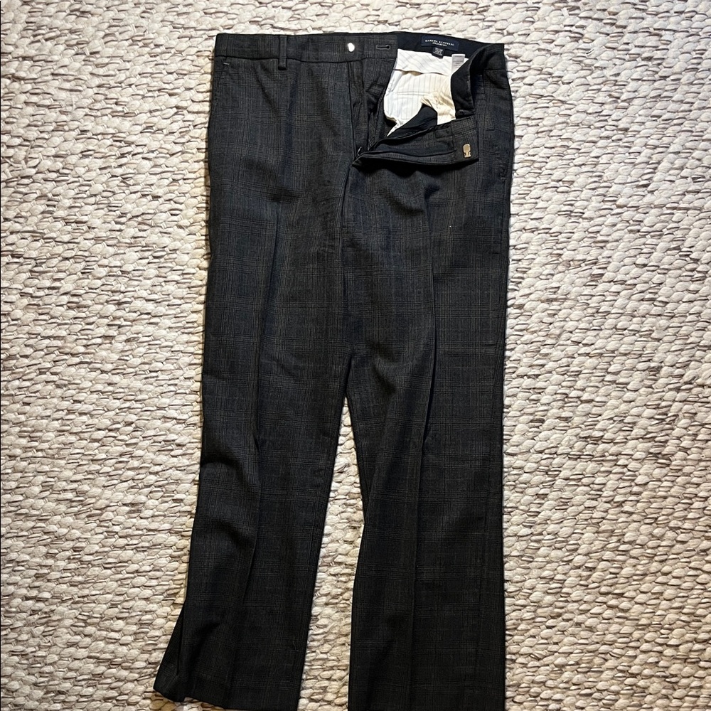 Banana Republic Charcoal Plaid Dress Pants